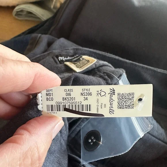 Madewell Pleated Twill Trousers Sz 34 NS396 - Picture 5 of 7